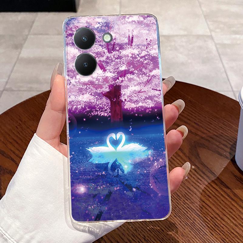 Jelly Casing For Vivo Y36 V2247 V2248 4G Y27 5G Y77T Y27S Y100I Clear Silicone Soft TPU Back Cover Cute Cat Rabbit Phone Case