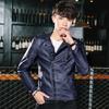 Autumn and winter men's leather jacket slim youth leather jacket locomotive PU leather velvet casual handsome jacket new