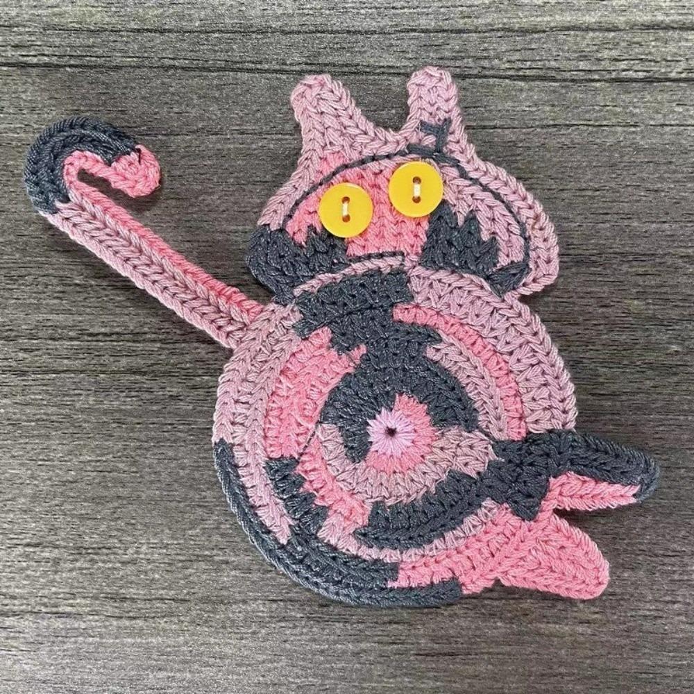 Funny Crochet Coaster Non-slip Mug Rug Cute Cat Butt Coast Home Supplies