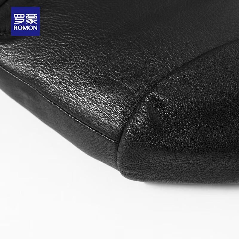 Romon Men's Goatskin Stand Collar Leather Jacket