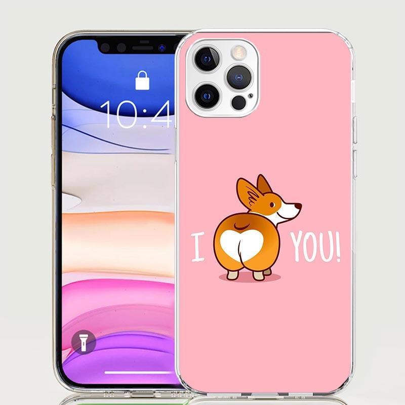 Cartoon Corgi Cute Dog Phone Case For iPhone 17 Air 16 15 Plus 11 14 Pro Max 13 Mini 12 7 8 + SE Pattern Art Customized Cover 17