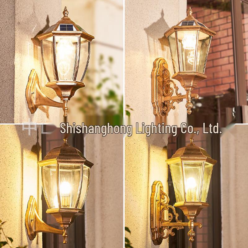 New Chinese Style Solar Outdoor Wall Lamp