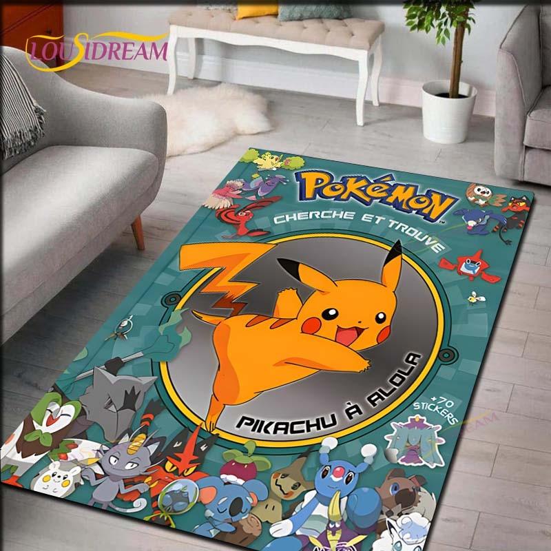 Pokemon Rug Cartoon Carpets Anime Carpet Living Room Tea Table Mats Bedroom Rug Washable Floor Mats Household Area Mat Gift