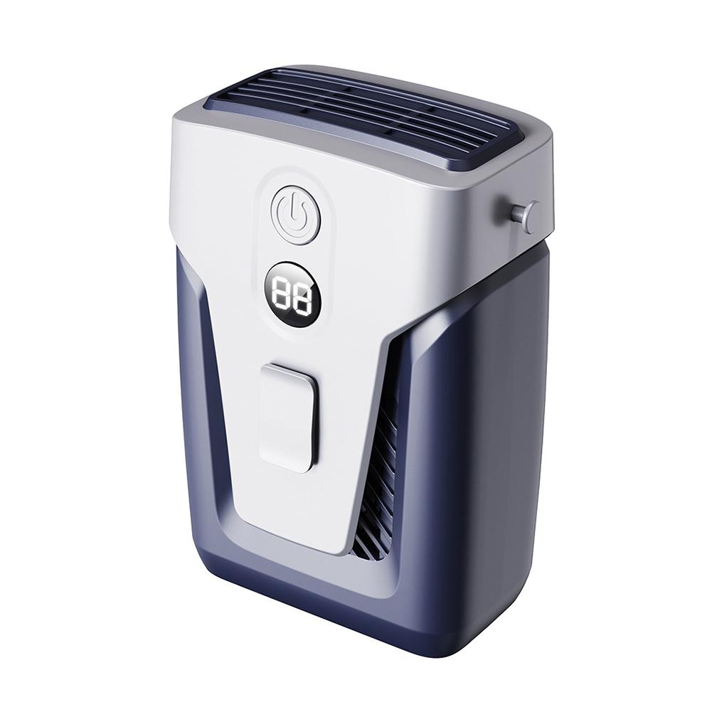 USB Hanging Neck Fan Clip-on 3.7V/1.2A Small Bladeless 12000mAh Power Bank 3-gear Wind Mute for Office