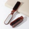 1Pc Boar Bristle Massage Hair Comb Anti Static with Makeup Mirror Folding Comb High Skull Integrated Styling Combs Supplies