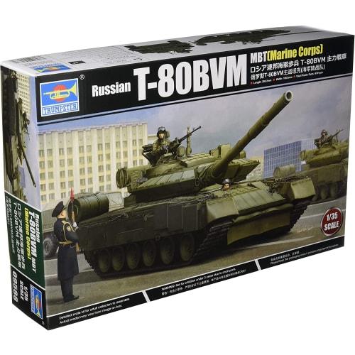 Trumpeter 1/35 scale Russian Navy Infantry T-80BVM Main Battle Tank Plastic Model Kit 09588