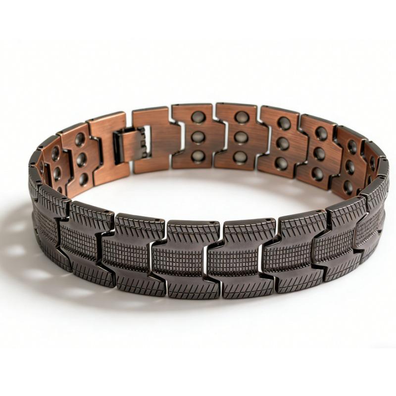 Umweltfreundliches Retro-Bronze-Dreireihiges Magnetarmband für Herren