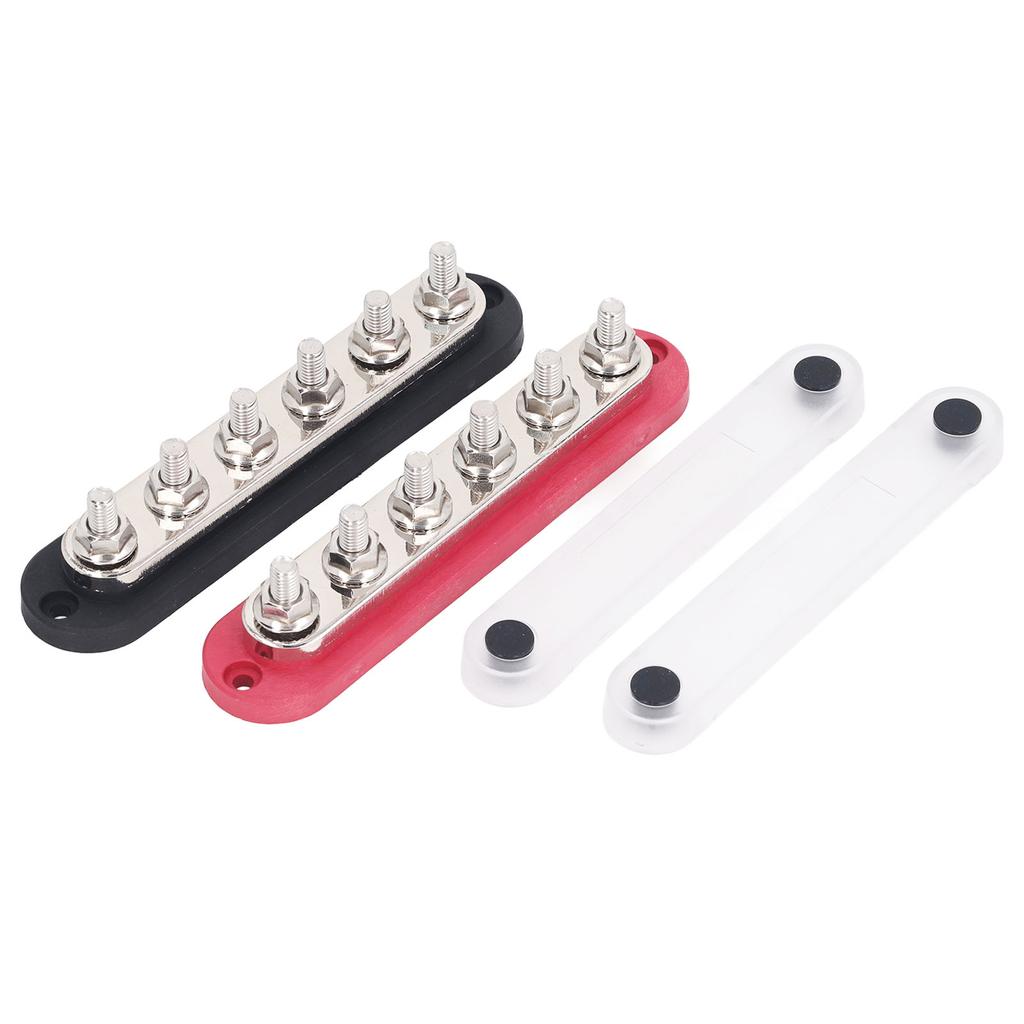 2Pcs M8 300A 12 ‑ 48V Stromverteilungsblock Messing Edelstahl Sammelschienenklemmenblock für Auto Bo