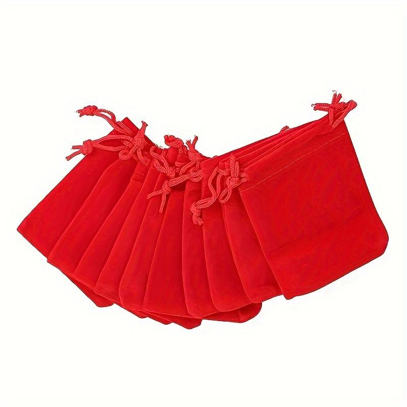 

10 шт. бархатные мешочки для упаковки ювелирных изделий, маленькие подарочные мешочки с завязками на ленте, сумки для хранения ожерелий, браслетов, сережек, рождественская сумка