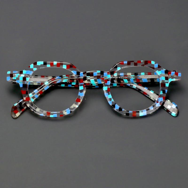49875 Vintage acetāta apaļi optisko briļļu