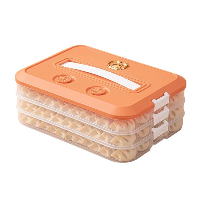 Convenient Multiple Layer Cookie and Dumpling Organizers With Clear Designs and Handle Space Saving Kitchen Supplies