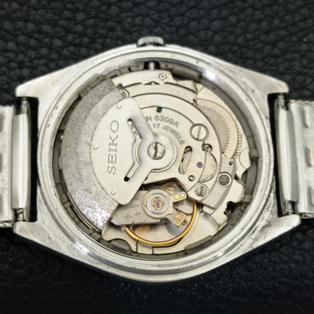 VINTAGE SEIKO 5 AUTOMATIC 6309A JAPAN MENS BLACK COLOR DIAL WATCH a701651-5 R206c-a701651