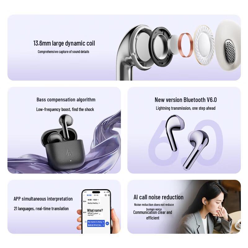 Edifier Lolli Air 2025 True Wireless Bluetooth Earbuds with Spatial Audio and AI Translation