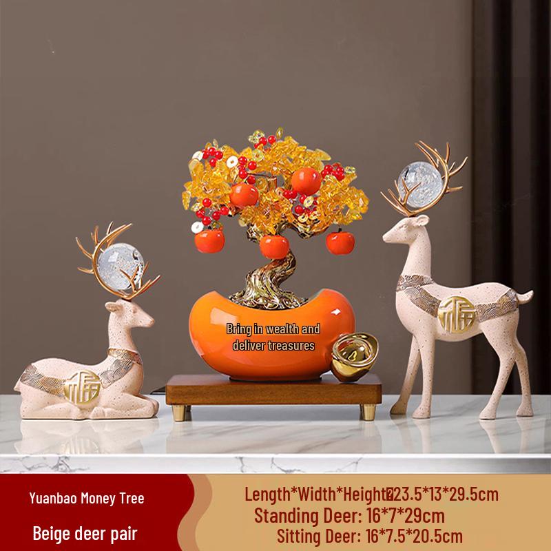 Citrine Money Tree Ornament - Home Decoration for Living Room, Housewarming, New Year, or New Home Opening Gift