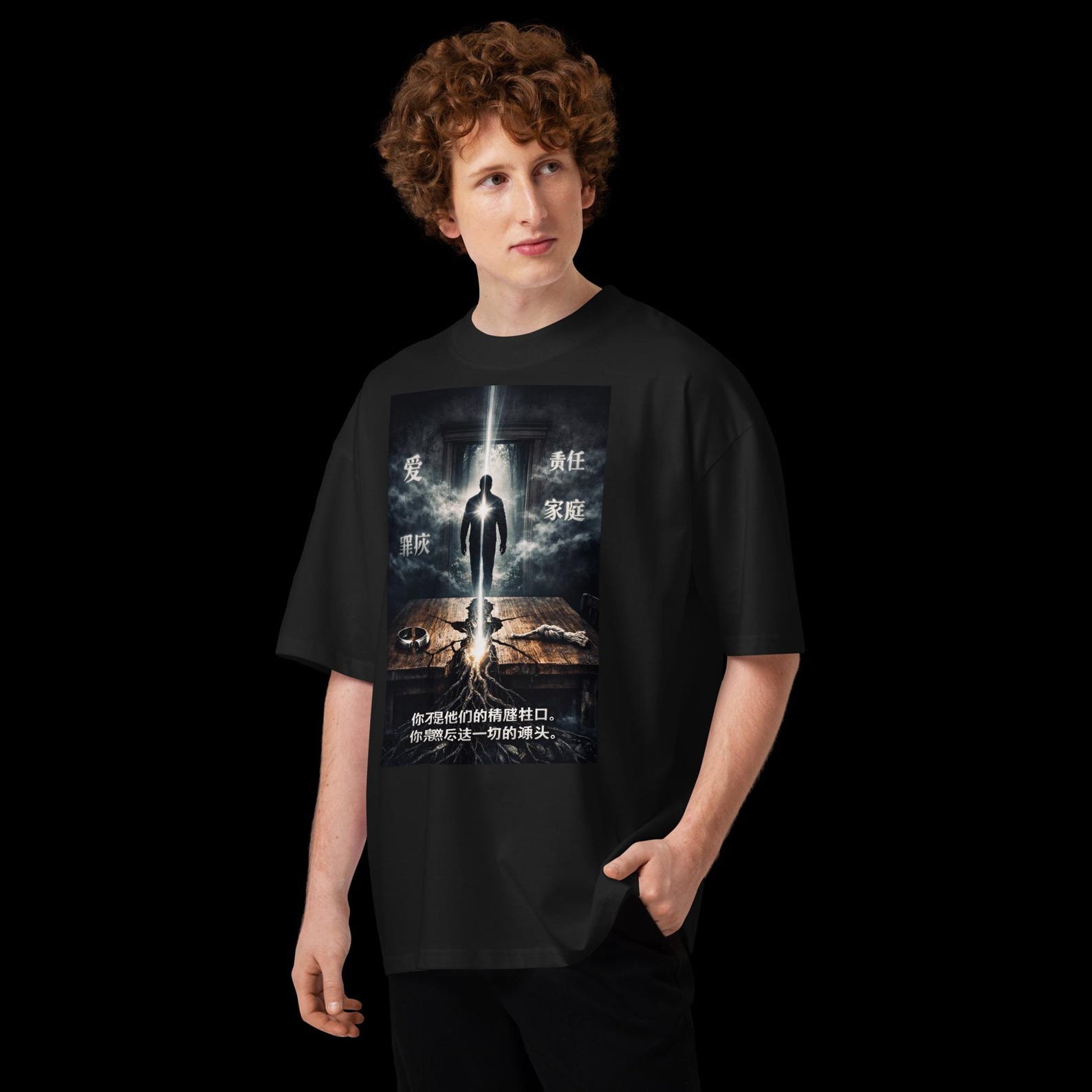 Raw Human T-Shirt, Truth Burns Kanji Shirt, Asian Cyberpunk Streetwear, Matrix Awakening Oversized Tee, Return To Source Tshirt 3XL