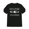 SIOUXSIE AND THE BANSHEES Gothic Graphic Black T-Shirt - Stylish Crew Neck Tee with Striking White Text and Eye Design, Perfect for Music Lovers and