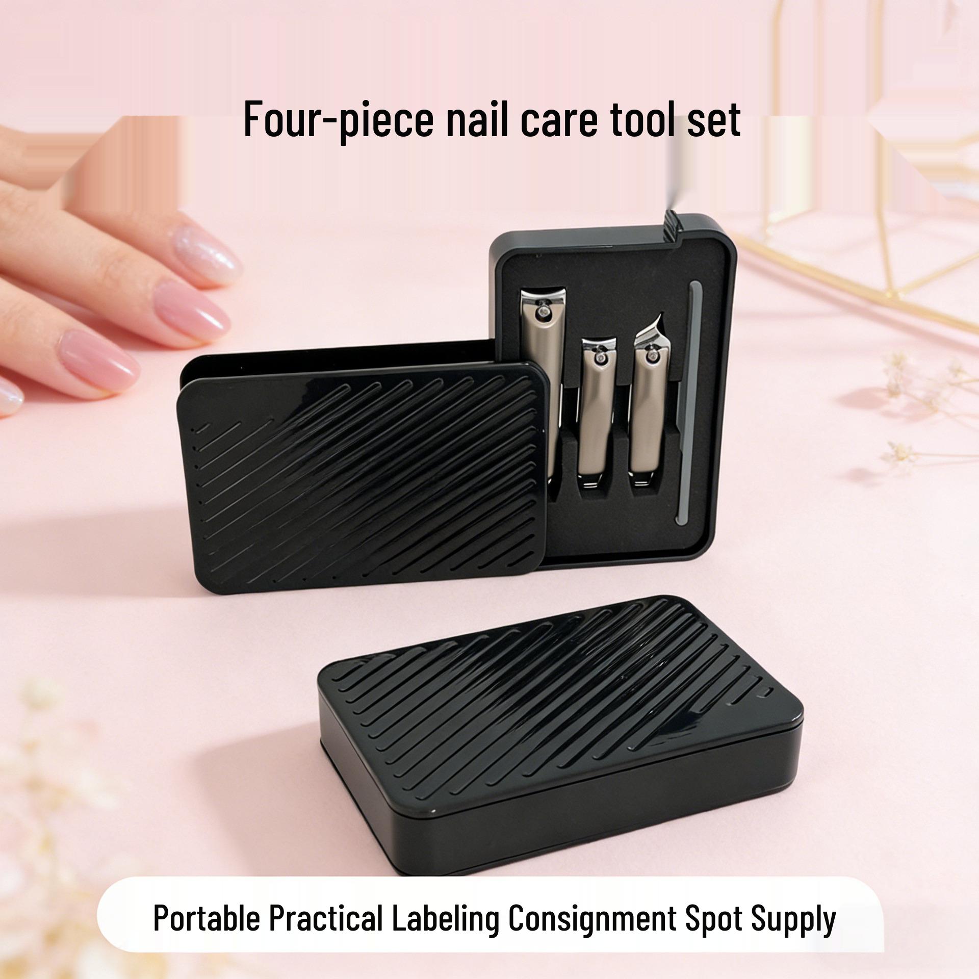 

Four-Piece Nail Clipper Set with Custom Logo Option чёрный