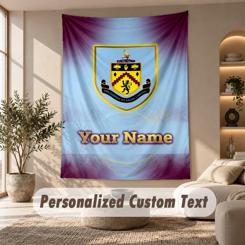 Tapestry Custom Name Text, Wall Hanging Tapestry Home Room DecorBurnley Football