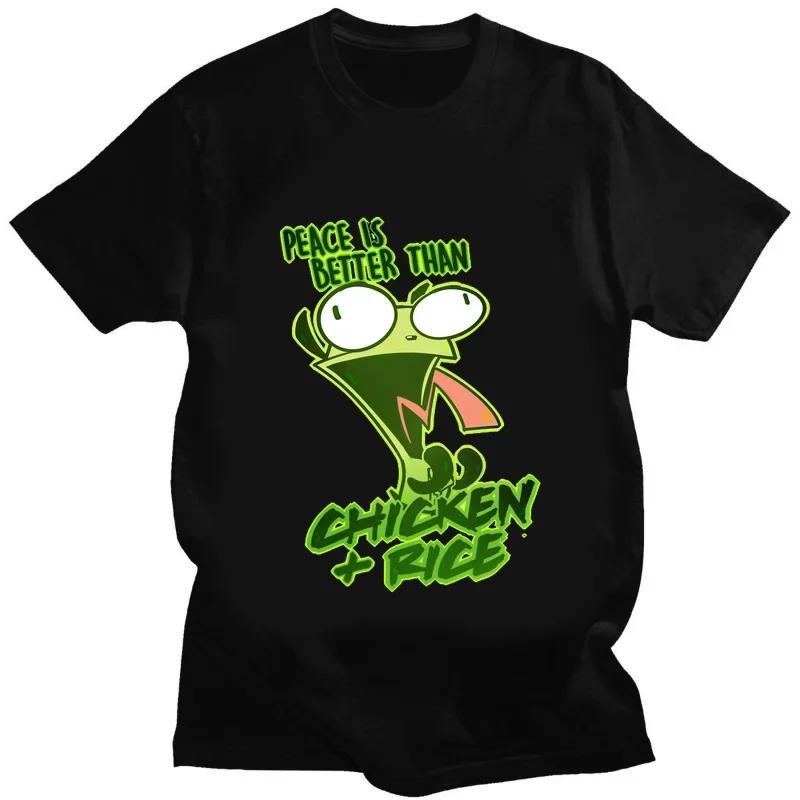 T-shirt Graphique Kawaii Invader Zim T-shirt Image de Zim Prêt à un Câlin Joyeux T-shirt de Dessin Animé Mignon T-shirt Unisexe pour Femmes T-shirt Rétro T-shirt Oversize