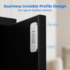 Ultra Thin No Drill Magnetic Cabinet Door Catch, Adhesive Stainless Steel Drawer Magnets, Quiet Closure Latches (8, Silver)