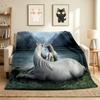 Unicorn Girl Flannel Blanket Throw Blanket Soft Warm Sofa Bed Camping Home Decor Unique Christmas Gift Cs9226