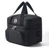Double-Layer Insulated Lunch Bag, Portable Insulated Lunch Box, Waterproof Picnic Insulated Bag with Adjustable Shoulder Strap