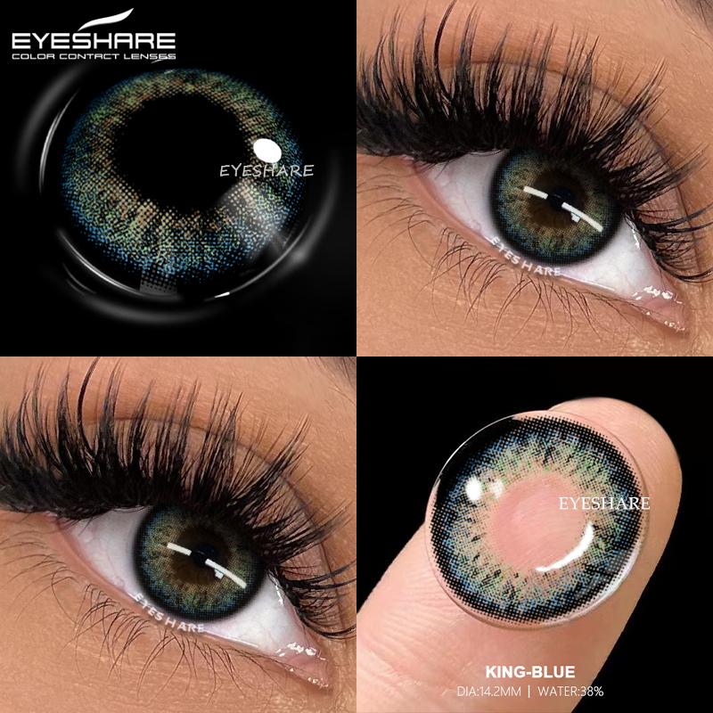 Eyeshare זוג עדשות מגע צבעוניות שחורות לשימוש שנתי עדשות קוסמטיות רכות ליופי העיניים לעיניים בצבע כהה קוסמטיקה לעיניים