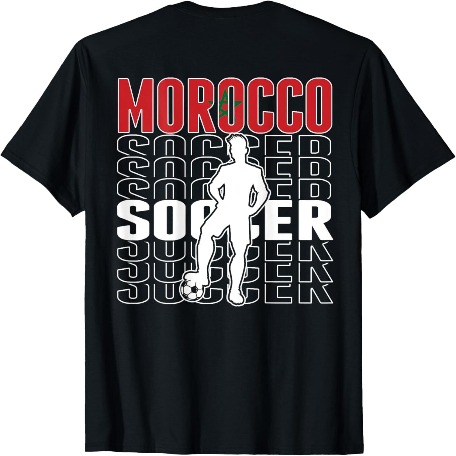 Morocco Soccer Fans Jersey - Moroccan Flag Football Lovers T-Shirt S