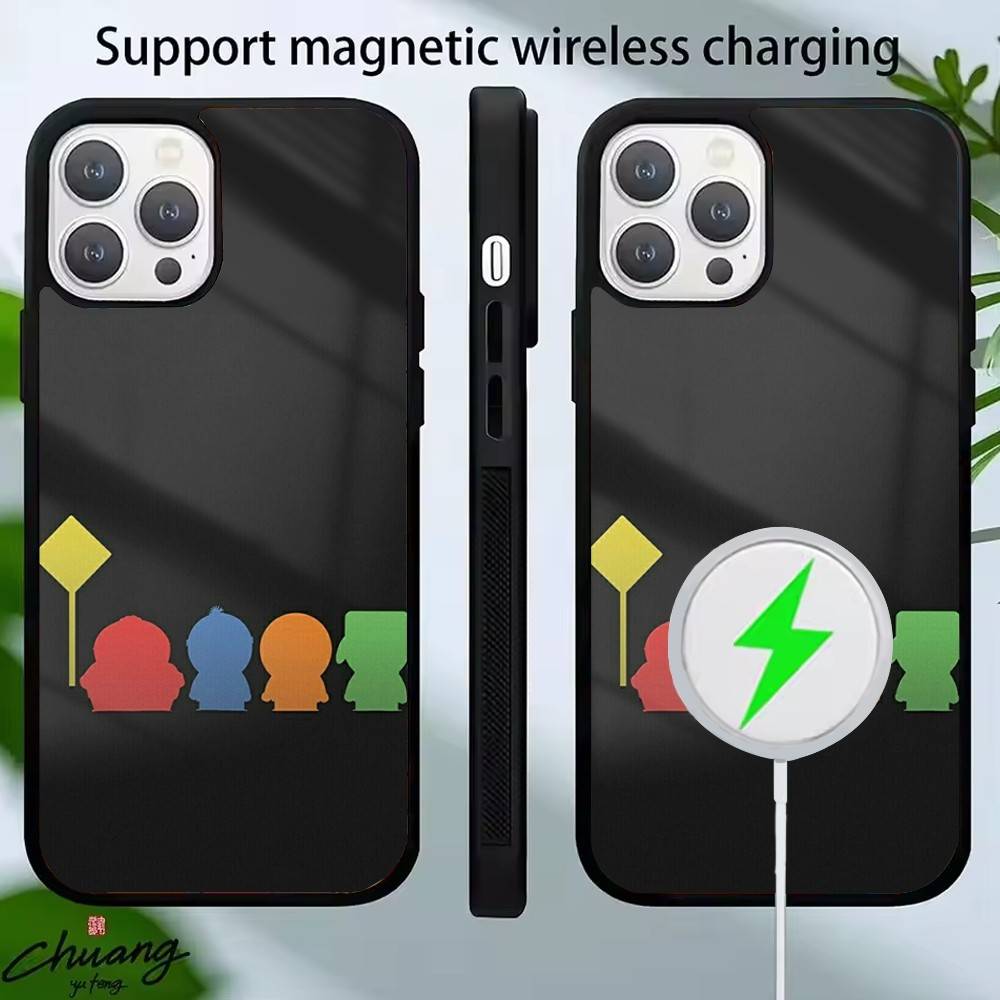 Cartoon Funny S-South-P-Park Phone Case For iPhone 14,16,15,13,17,12,Plus,Pro,Max Magnetic For Magsafe Frosted Cover
