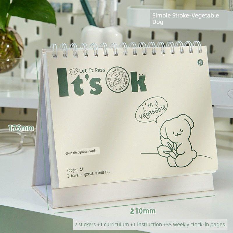 

Three Class Two Simple Stroke Self-Discipline Card Book Student Time Management Notebook Good-looking Postgraduate Entrance Examination Notebook K Dogs