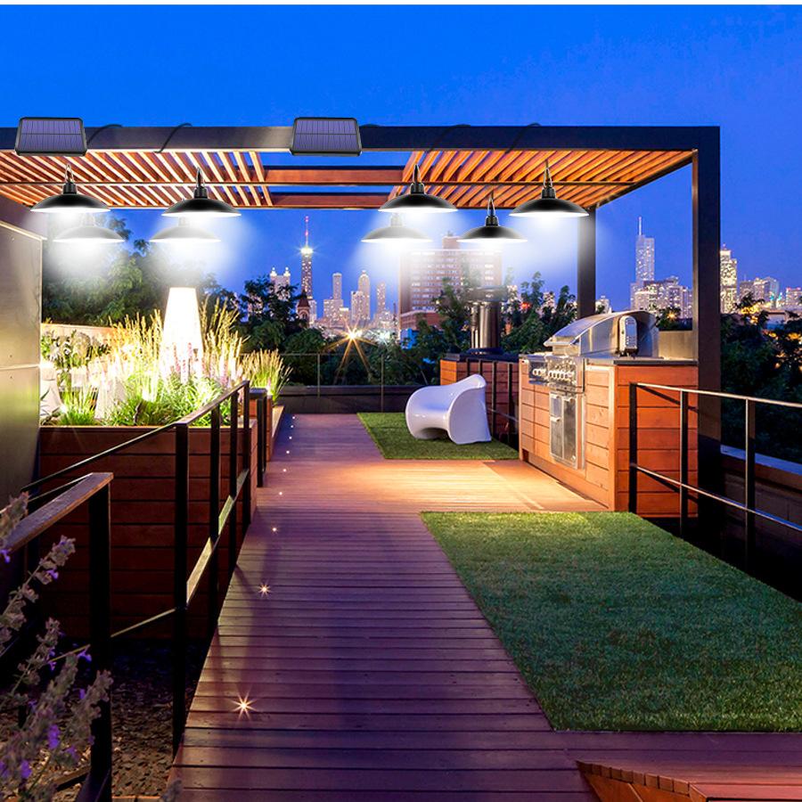 Solar Garden Ceiling Lamp LED with Twilight Sensor for the Garden, Remote Control