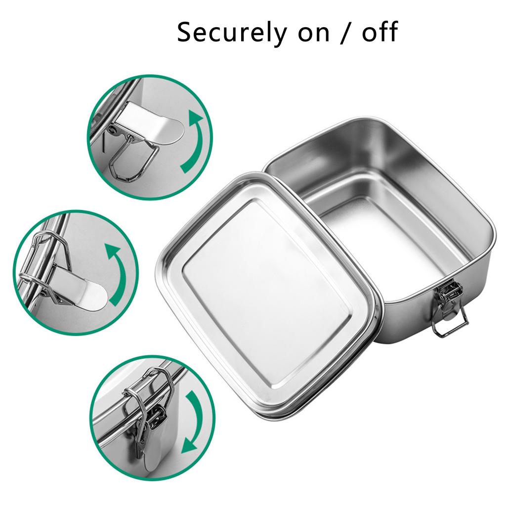 Bento Box Stainless Steel Lunch Box Lunch Containers Leakproof Metal Lunch Containers For Kids Adults 1200ml BPA Free