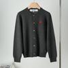 Japanese Heart Couple Cardigan - Red Heart Round Neck Wool Sweater