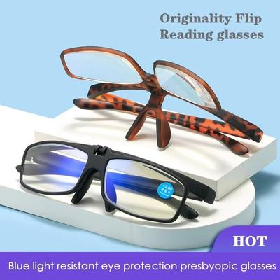 Ochelari de lectură Flip la modă pentru femei și bărbați, anti-raze albastre, lentile vintage pentru presbiopi, ochelari de protecție portabili, nuanțe, ochelari presbiopi