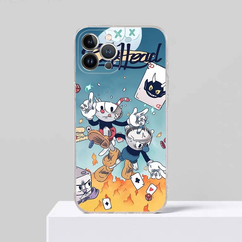 Classic Game Anime C-CupheadS For iPhone 17 16 15 14 13 12 11 Pro max Plus Phone Case High end Silicone