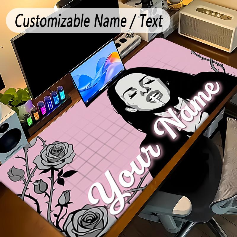 Large Mouse PadLana Del Rey Custom Name Text Personalized Desk Mat Non Slip Gaming Pad