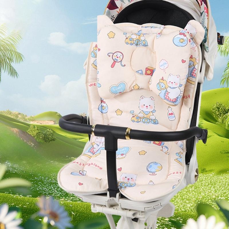 Reversible Infant Strollers Cushion Soft Breathable Pram Liner Thick Sponge Padded Universal For Baby Carriages