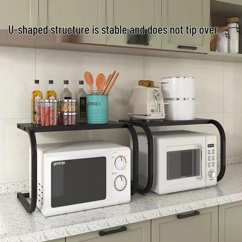 Wielofunkcyjny organizer na blat kuchenny: Stojak stalowy na naczynia, garnki i do kuchenki mikrofalowej