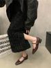 2025 New Autumn Korean Version of Fairy Thick Heel Mary Jane Small Leather Shoes French Evening Temperament Commuter Single Shoes Woman