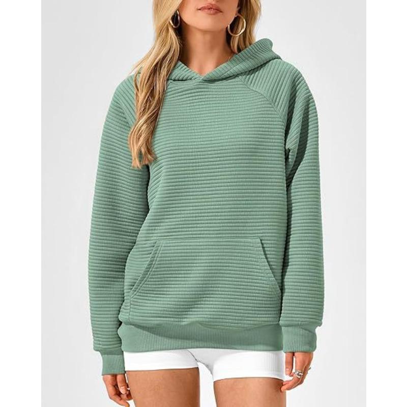 2025 Fashion Striped Loose Long Sleeved Hooded Sweater Women Autumn and Winter Casual Simple Office Sweatshirt Hoodie Elegant Loose Women's Clothing