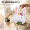 Easter Bags; Decorative Eggs; Fuzzy Bunny Tote Bag With Floral Cartoon Candy Storage Gift Bag