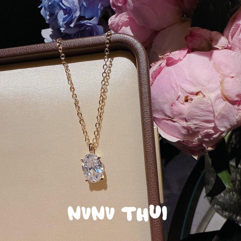 Nvnvacc Oval Pigeon Egg Gemstone Hayley Wedding Ring Haute Couture Jewelry Egg Zircon Necklace Set