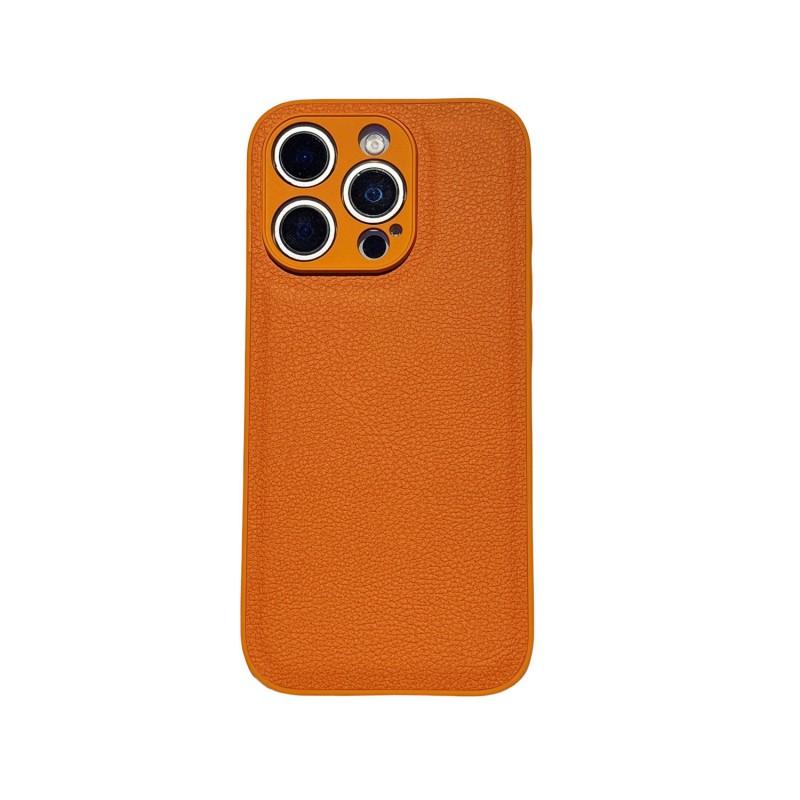 Models Are Suitable 16pm Lychee Pattern Phone Case 14 Leather Simple 15 Fine Hole Iphone17pro Full