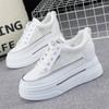 fashion 8CM Hidden Heels White Platform Wedges Sneakers Women Shoes High Top PU Leather Tenis Feminino Casual Basket Femme