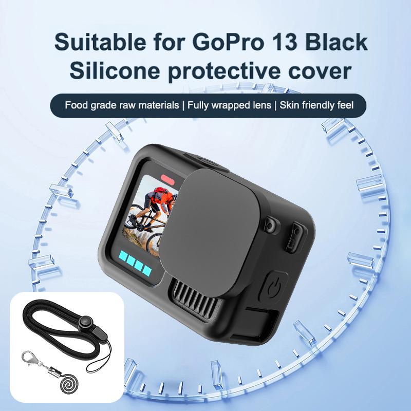 4Pc/Set Silicone Case For Gopro Hero 13 Camera Lens Protective Cover 1Set Glass Screen Protector Film Lens Cap Accessories Kit