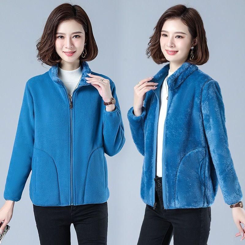 

Женская флисовая куртка, утолщенная, короткого стиля, осенне-зимняя, модная, теплая, мягкая плюшевая, со стойкой, с длинным рукавом, свободного кроя XS вино красного