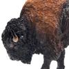 Toymany Simulation American Bison Wildlife Animal Model Toy Mini Figures Dolls Action Figurines Toys for Children Gift Cake Deco