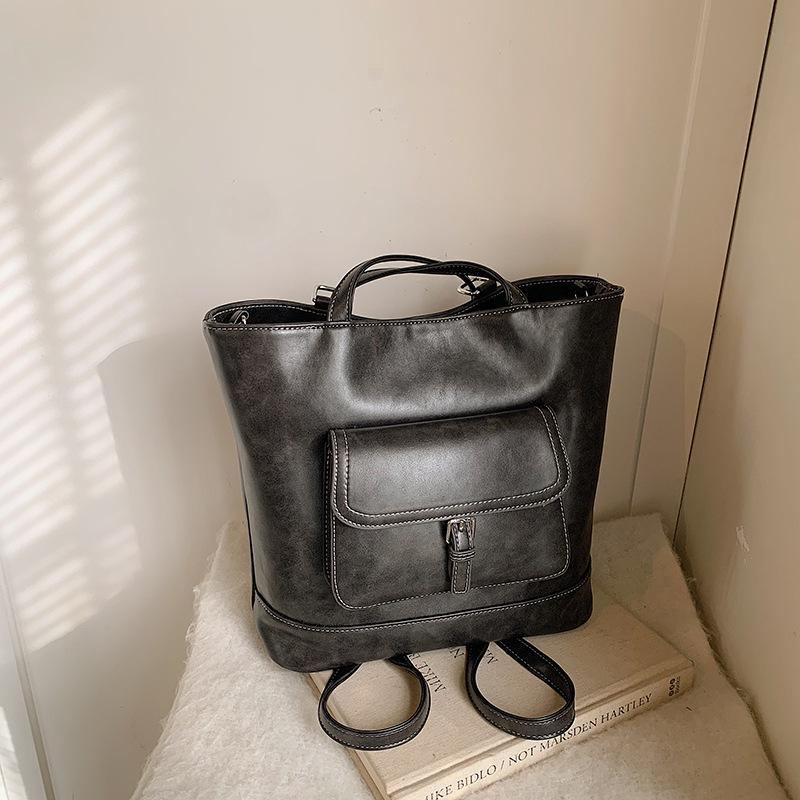 

Осенне-зимняя вместительная сумка-тоут для поездок на работу, женская осенне-зимняя новая простая и универсальная сумка-рюкзак через плечо чёрный