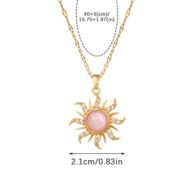 Temperament Sun Clavicle Chain For Woman Dopamine Necklace Jewelry Accessories Gift Trendy Party Jewelry