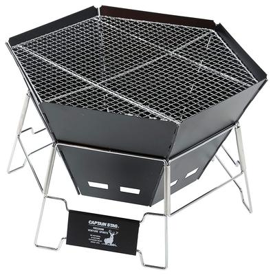 Captain Stag CS Black Label מנגל אש הולנדי משושה מנירוסטה עם תיק UG-50 כיריים, בור, תנור, 3 ב-1,